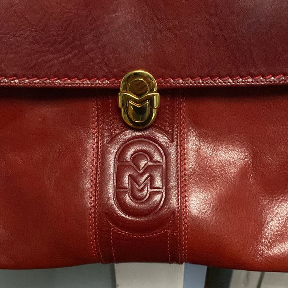 Marino Orlandi Red Italian Leather Shoulder Bag - Picture 2 of 6